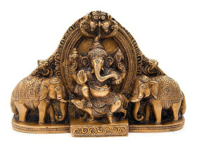 Ganesha  with Elephant Pair Wall Hanging Idol Mould