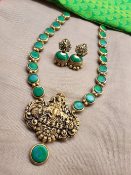 Green Hamsa Terracotta Jewellery