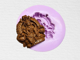 Samaira Lakshmi With Jadau Petal Motif Premium Design Temple Pendant Silicone Mould For Terracotta Jewellery Making & Other Craft Projects 