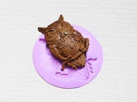 Bumin Mandala Patterned Big Size Owl Pendant Silicone Mould For Terracotta Jewellery Making & Other Craft Projects 