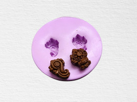 Lord Venkatesha Shangu & Chakra Stud&Bead Silicone Mould For Terracotta Jewellery Making & Other Craft Projects 