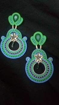 Anom Soutache blue green earrings 