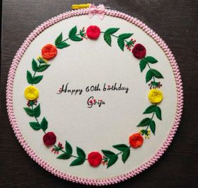 Hand embroidery on hoop model 11