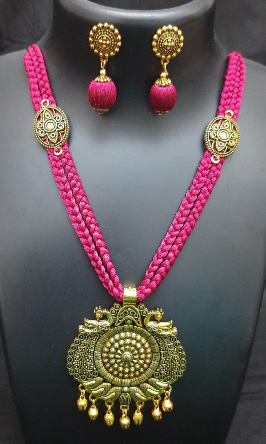 St Tropez Charmed Silk Thread Necklace – Athena+Co