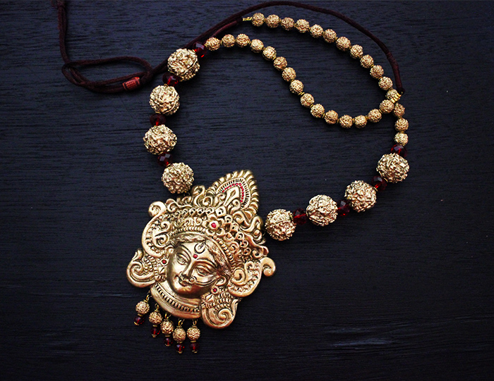 Gunalini Amman Temple Terracotta Jewellery (Rich Gold) Claysphere